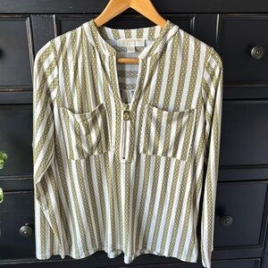 Michael Kors Women’s Gold Chain-linked Shirt Size Medium
